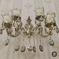 دیوارکوب برنزی و لوستر برنزی|لوستر و چراغ آویز|پاکدشت, خاتون آباد|دیوار