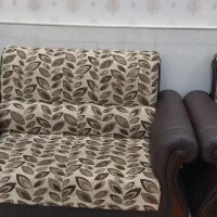 مبل هفت نفره دست چرم همراه عسلی