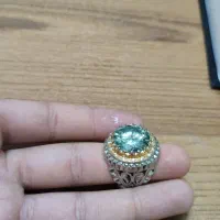 انگشتر موزونایت 40قیراطی بارکاب رادیوم و برلیان تک