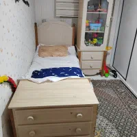 تخت دو کاره نوزاد و کودک بهمراه کمد اسباب بازی