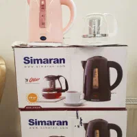 چای‌ساز شیشه‌ای صورتی با قابلیت گرم نگهداری