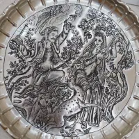 سینی مس قلمزنی|صنایع دستی و سایر لوازم تزئینی|یزد, |دیوار