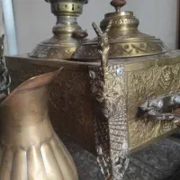 سماور زغالی برنجی قدیمی