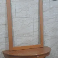 میز کنسول دیواری و قاب آینه چوبی نراد|بوفه، ویترین، کنسول|رشت, گلسار|دیوار