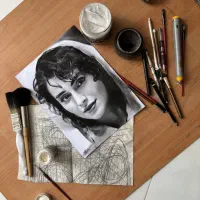 سفارش نقاشی سیاه قلم هدیه ای به یاد ماندنی|تابلو، نقاشی، عکس|شاهینشهر, فردوسی|دیوار