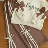 ست دخترانه استین پاپیون