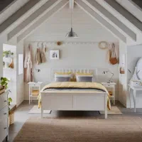تخت دونفره ایکیا مدل HEMNES همراه کفی