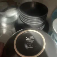 سرویس غذاخوری IKEA سوئدی ۱۸ پارچه سنگ مشکی