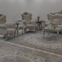 مبل ۹نفره با جلومبلی و سه عسلی با میز تی وی