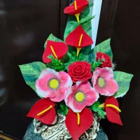 گلدان غیر طبیعی|گل مصنوعی|مشهد, شهید آوینی|دیوار