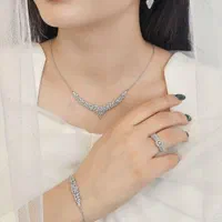 سرویس جواهری نقره آب طلا کد silver jewellery