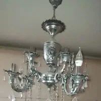 لوستر برنزی  ۱۰ روشنایی برنز و دو عدد لوستر ۴ شاخه