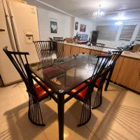 میز و صندلی نهار خوری شش نفره فلزی