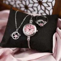 ست دخترانه ساعت و گردنبند و انگشتر Moon&Star مدل