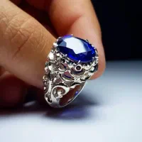 انگشتر فدیوم دست ساز سنگ توپاز لندن بلو نعیم قاسمی|جواهرات|تهران, قیطریه|دیوار