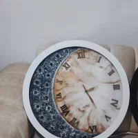 تابلوی ساعت و ماه رزینی|ساعت دیواری و تزئینی|گنبد کاووس, |دیوار