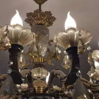 لوستر ۱۰ شاخه تمام برنج|لوستر و چراغ آویز|گرگان, |دیوار