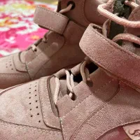 نیم بوت مخمل گلبه ای