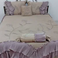 تخت خواب فر فورژه + روتختی مخمل ۵ تیکه|تخت و سرویس خواب|شاهرود, |دیوار