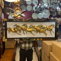 قاب تابلو گله اسب برجسته ورق طلا کادو هدیه ولنتاین