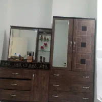 کمد رخت آویز و میز آرایش کشو دار آینه ریلی|جاکفشی، کمد، دراور|صحنه, |دیوار