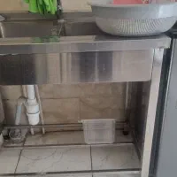 سینک ۱۲۰ سانتی صنعتی دولگنه و آب چکان ۱‌متری