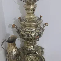 سماور سیاه قلم بسیار زیبا و انتیک نو نو اک|کلکسیون اشیاء عتیقه|ارومیه, |دیوار