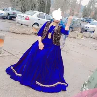 لباس مخمل آبی کاربنی