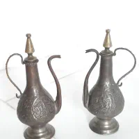 گلاب پاش برنجی و طاووس برنجی و سرمه دان برنجی