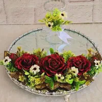 سینی حنا دسته گل شاباش گل ربانی ارسال رایگان|صنایع دستی و سایر لوازم تزئینی|مشهد, اروند|دیوار