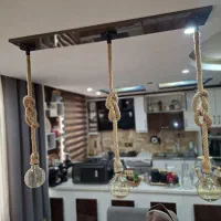 سه عدد لامپ تزئینی با تخته چوب در حد نو