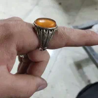 دوتا انگشتر نقره عقیق و یاقوت عیار ۹۲۵
