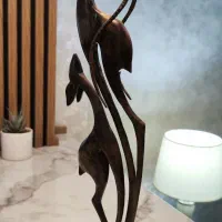 مجسمه چوبی دوغزال|مجسمه، تندیس، ماکت|تهران, جنت‌آباد جنوبی|دیوار