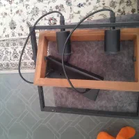 لوستر چوبی دو شاخه
