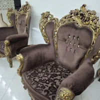 مبلمان ۷نفره سلطنتی همراه بایه میزوسط ودوعسلی|مبلمان خانگی و میز عسلی|فریدونکنار, |دیوار