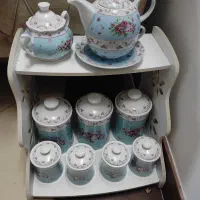 ست بانکه گل دار آبی