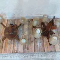 دو عدد لوستر چوبی سلطنتی