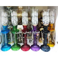 شمعدان باکارا باکارات رنگی حباب دار و شمعی