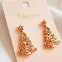 گوشواره آویز کوتاه درخت نگینی چند رنگ|بدلیجات|گرگان, |دیوار