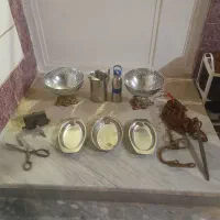 میوه خوری قدیمی استیل با پایه برنجی