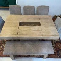 میز ناهار خوری ۶ نفره قابل تبدیل به ۸ نفره