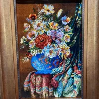 تابلو فرش گلدان لیوانی چله ابریشم ۶۰*۸۰ golha|تابلو فرش|تهران, نارمک|دیوار