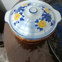 قابلمه و مرغ خوری گل پنبه ای با سبد سایز بزرگ|ظروف سرو و پذیرایی|تهران, یافتآباد|دیوار