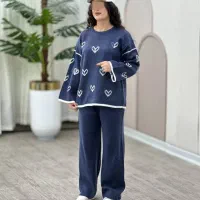 ست بافت قلبی و پاپیون رنگ بندی