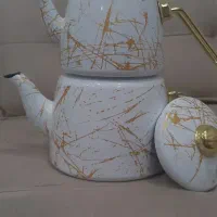 کتری قوری نو لعابی طرح ماربل|قوری، کتری، قهوه‌ساز دستی|قائن, |دیوار