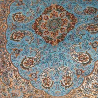 پارچه ترمه فیروزه ای|رختخواب، بالش، پتو|یاسوج, |دیوار