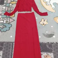 لباس مجلسی دو تیکه سایز۳۶،رنگ قرمز۸۸۰تومن