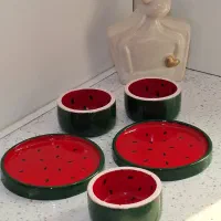 ظروف پذیرایی یلدایی سنگ مصنوعی طرح هندوانه