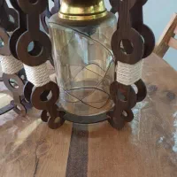 لوستر آویز  چوبی