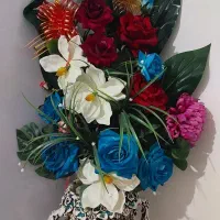 گل مصنوعی وگلدان